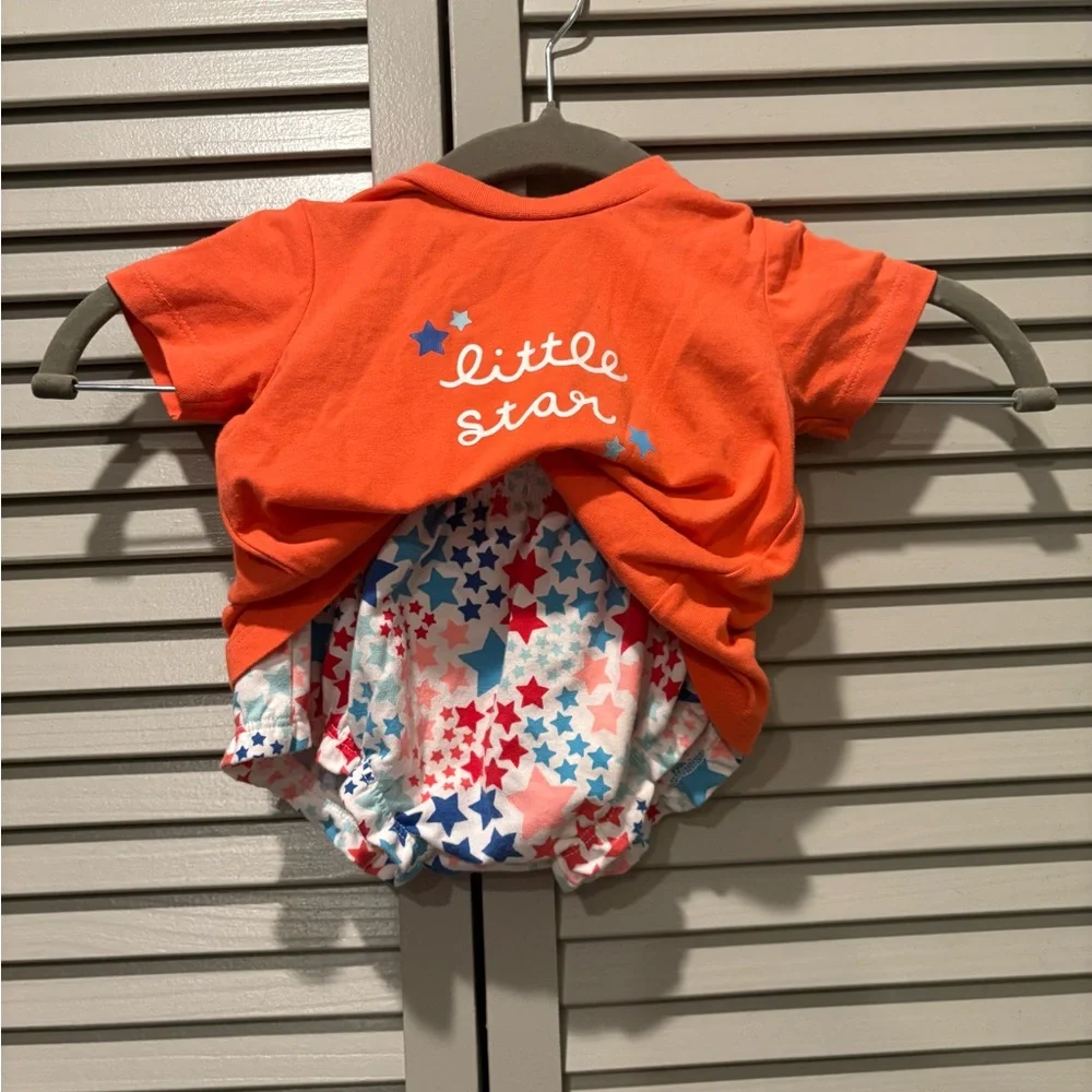 Cat & Jack Orange and Multicolor Diaper Cover Set